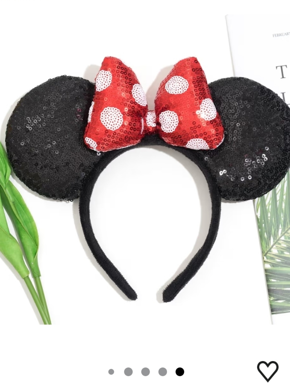 Plush Sequin Mouse Ears Headband - Picture 6 of 8